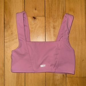 SET ACTIVE | Pink Square Neck Set Active Sports Bra